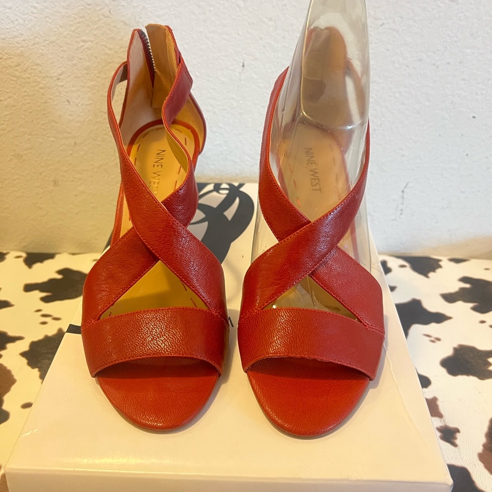 Nine West Red Strappy Heels